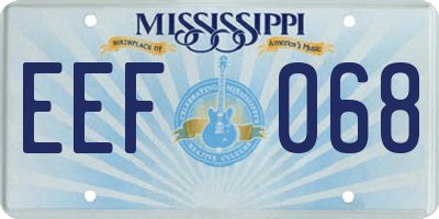 MS license plate EEF068