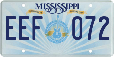 MS license plate EEF072