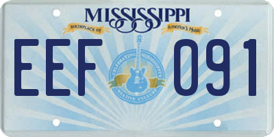 MS license plate EEF091