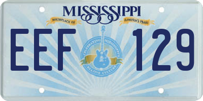 MS license plate EEF129