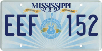 MS license plate EEF152