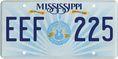 MS license plate EEF225
