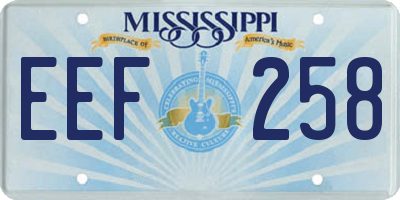 MS license plate EEF258