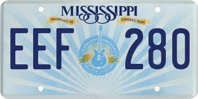 MS license plate EEF280