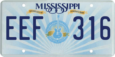 MS license plate EEF316