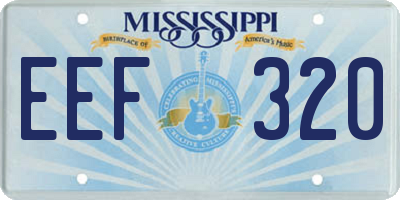 MS license plate EEF320