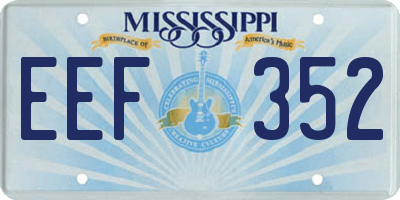 MS license plate EEF352