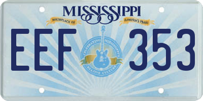 MS license plate EEF353