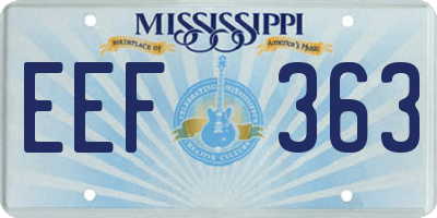 MS license plate EEF363