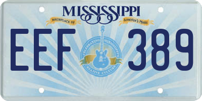 MS license plate EEF389