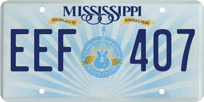 MS license plate EEF407