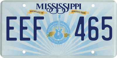 MS license plate EEF465