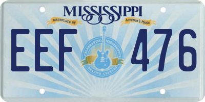 MS license plate EEF476