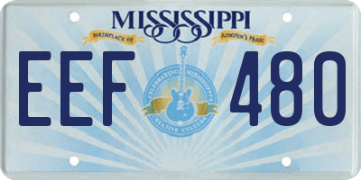 MS license plate EEF480