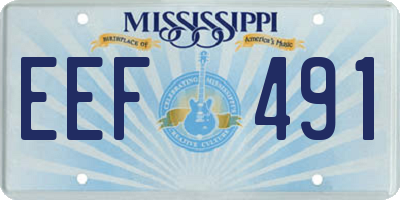 MS license plate EEF491