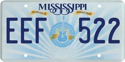 MS license plate EEF522