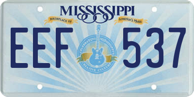 MS license plate EEF537