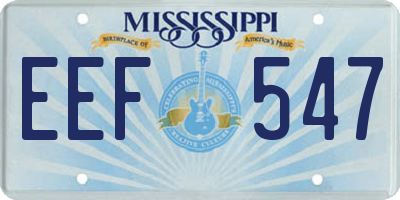 MS license plate EEF547