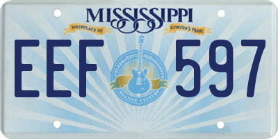 MS license plate EEF597
