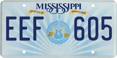 MS license plate EEF605
