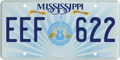 MS license plate EEF622