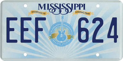 MS license plate EEF624