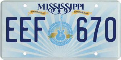 MS license plate EEF670