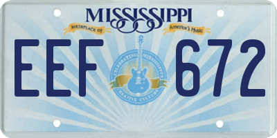 MS license plate EEF672