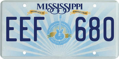 MS license plate EEF680