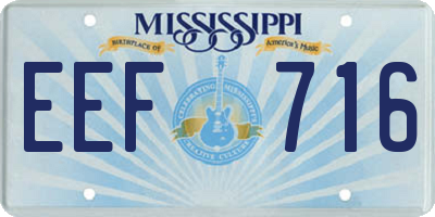 MS license plate EEF716