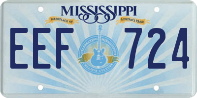 MS license plate EEF724