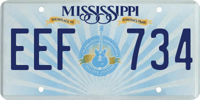 MS license plate EEF734