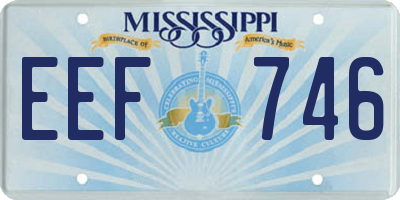 MS license plate EEF746