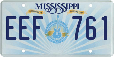 MS license plate EEF761