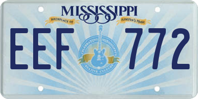MS license plate EEF772
