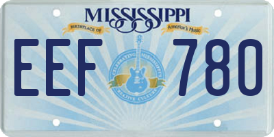 MS license plate EEF780