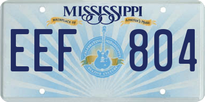 MS license plate EEF804