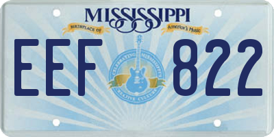 MS license plate EEF822