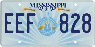 MS license plate EEF828