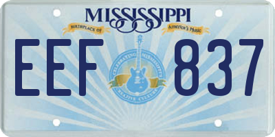 MS license plate EEF837