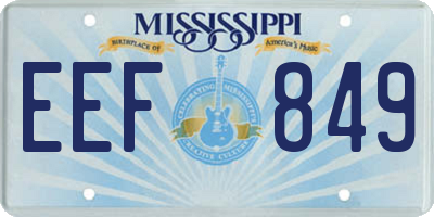 MS license plate EEF849