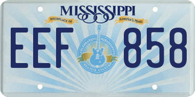 MS license plate EEF858