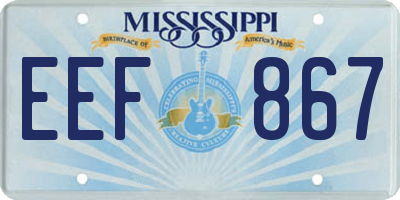 MS license plate EEF867