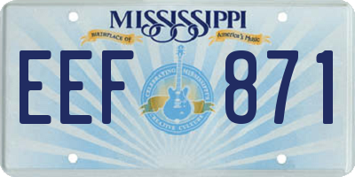 MS license plate EEF871