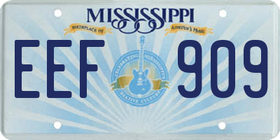 MS license plate EEF909