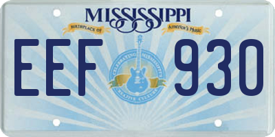MS license plate EEF930