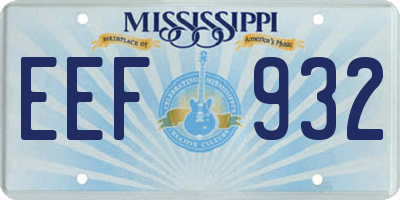 MS license plate EEF932