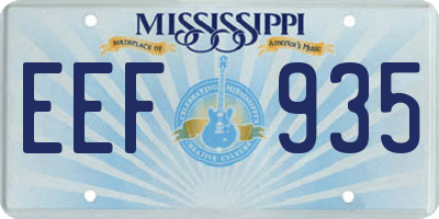 MS license plate EEF935