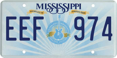 MS license plate EEF974