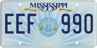 MS license plate EEF990